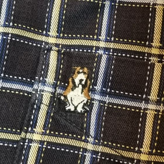 🐕 เสื้อเชิ้ต Hush Puppies แท้ ลายตารางสีกรม-ขาว รูปที่ 6
