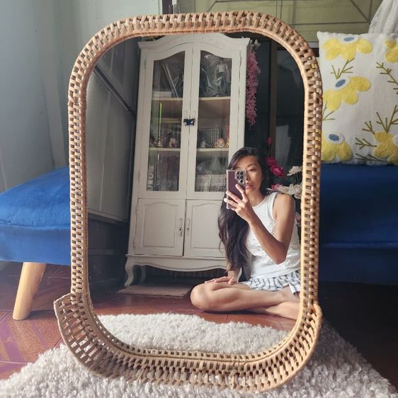 เพียง🔥1250 บาท(จาก 2490) กระจกหวายแท้ของIKEA
