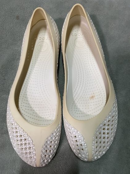รองเท้าส้นแบน อื่นๆ UK 7.5 | EU 41 1/3 | US 9 ขาว Crocs(คัชชู) รุ่น Isabella Jelly Flat ไซด์ W9 (ของแท้💯)