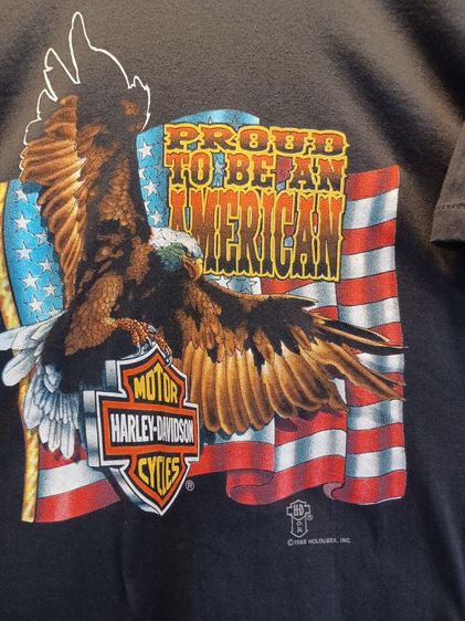 อื่นๆ เสื้อทีเชิ้ต EU 39 ดำ แขนสั้น เสื้อยืดวินเทจ Harley-Davidson 1980's Usa. Proud To Be An American