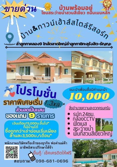 อื่นๆ มีบางส่วน 2025 บ้านเดี่ยวราคาถูกล้านกว่าบาทลำลูกกาใกล้แหล่งความเจริญ รูปที่ 2