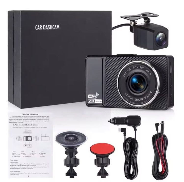 กล้องติดรถยนต์ XUSHIDZ X18 pro Super Night Vision หน้า-หลัง WiFi 2K