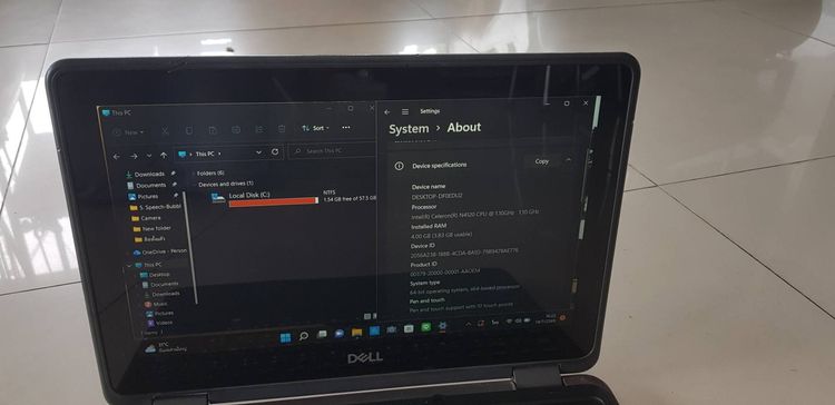 ขายโน๊ตบุ๊ค แท็บเล็ต Dell Latitude 3190 2-in-1 จอทัสสกรีน กล้อง2ตัว SSD 64GB Ram 4GB จอ 11.6  ที่ชาร์จ กระเป๋า สภาพสวย ทำงานออฟฟิต ดูหนัง ฟั รูปที่ 8
