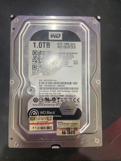 ขาย hdd 3.5" WD BLACK 1Tb   7200RPM SATA3 (WD1003FZEX)   รูปที่ 3