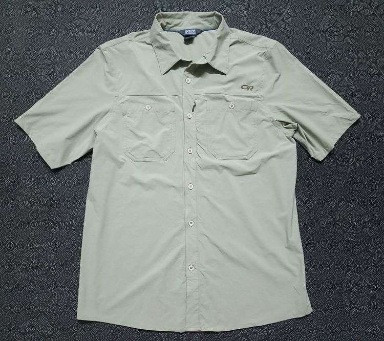 เสื้อเชิ้ต L เบจ เสื้อเชิร์ตแขนสั้นแนวเดินป่า Outdoor Research