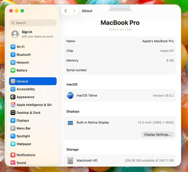MacBook Pro 13-inch M1 2020 Ram8GB SSD256GB Space Gray รูปที่ 12