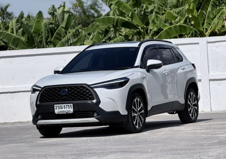 Toyota Corolla Cross 2021 1.8 HEV Premium Luxury Utility-car ไฮบริด ไม่ติดแก๊ส เกียร์อัตโนมัติ ขาว