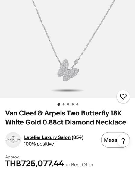 VCA (เซ็ทผีเสื้อเพชร🦋💎) สร้อยคอ ต่างหู (vvip💯) รูปที่ 8