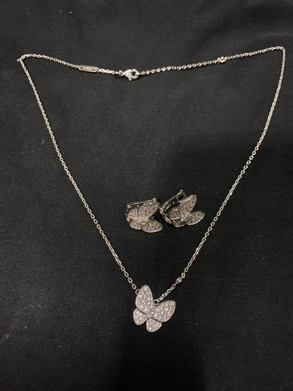 ชุดเซ็ทเครื่องประดับ เงิน VCA (เซ็ทผีเสื้อเพชร🦋💎) สร้อยคอ ต่างหู (vvip💯)