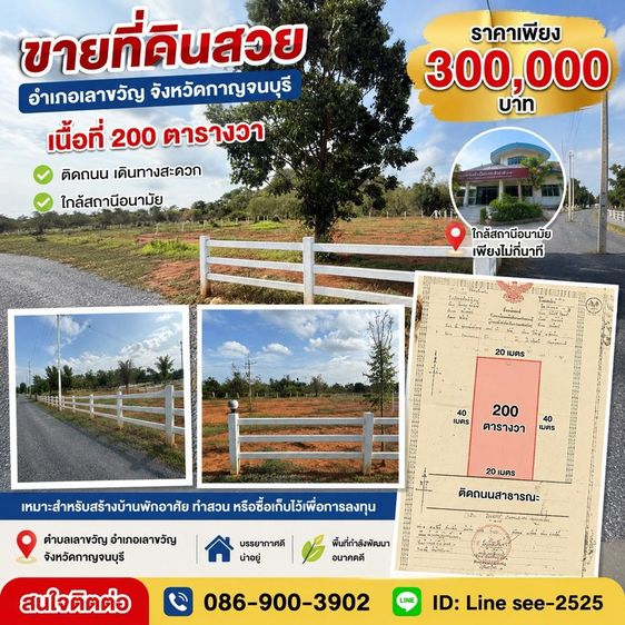 ขายที่ดินสวย ทำเลดี อำเภอเลาขวัญ จังหวัดกาญจนบุรี