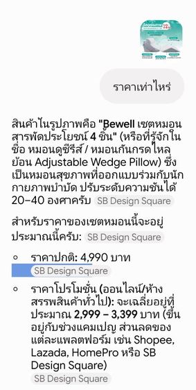 Bewell เซตหมอนสารพัดประโยชน์ 4 ชิ้น" (หรือที่รู้จักในชื่อ หมอนดูซีรีส์ / หมอนกันกรดไหลย้อน Adjustable Wedge Pillow) ซึ่งเป็นหมอนสุขภาพ รูปที่ 3