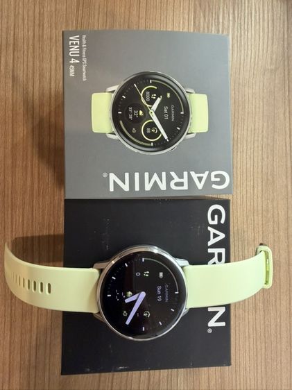 ขาย Garmin Venu 4 45mm สี Silver / Citron สภาพสวย ครบกล่อง อุปกรณ์ครบ