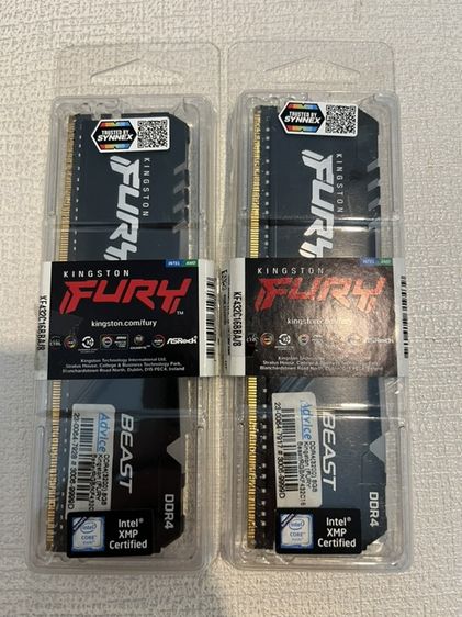 ที่เก็บข้อมูลและเมมโมรี่การ์ด Ram Kingston Fury Beast DDR4 bus 3200 16gb (8gbx2) มือ2