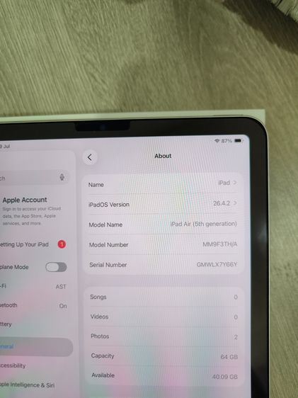 ipad air gen5 64GB WIFI + apple pen gen 2 รูปที่ 15