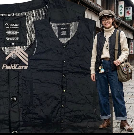 อื่นๆ เสื้อแจ็คเก็ต | เสื้อคลุม M ไม่มีแขน เสื้อกั๊ก FieldCore สีดำ