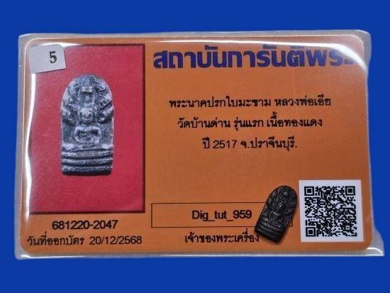 พระนาคปรกใบมะขาม หลวงพ่อเอีย วัดบ้านด่าน รุ่นแรก ปี17 รูปที่ 3