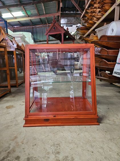 ตู้เบเกอรี่หน้าเอียง สีไม้ตะแบก 60x40x67 ซม.