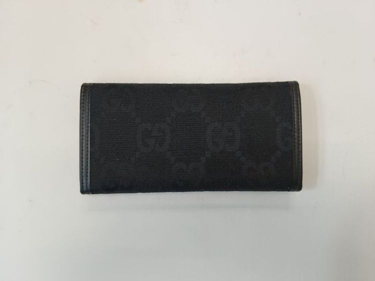 GUCCI Black GG Canvas Flap Long Wallet vintage รูปที่ 2