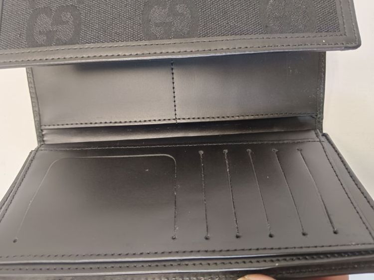 GUCCI Black GG Canvas Flap Long Wallet vintage รูปที่ 3