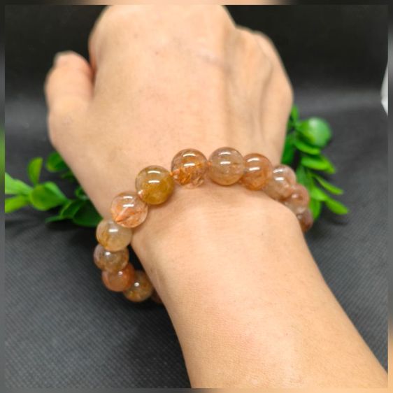 th10กำไลหินไหมนาคแท้ 100% ไหมเศรษฐีสีน้ำตาลทอง (Copper Rutilated Quartz) รูปที่ 4