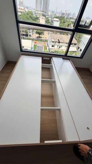 เตียงนอนสไตล์ญี่ปุ่น (Japanese Style Bed) ดีไซน์เรียบง่ายสีวอลนัท รูปที่ 5