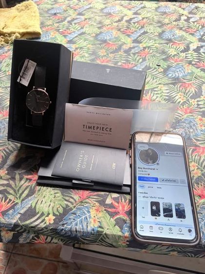 DANIEL WELLINGTONนาฬิกาข้อมือรุ่น PETITE ASHFIELD BLACK 28MM ROSE GOLD
