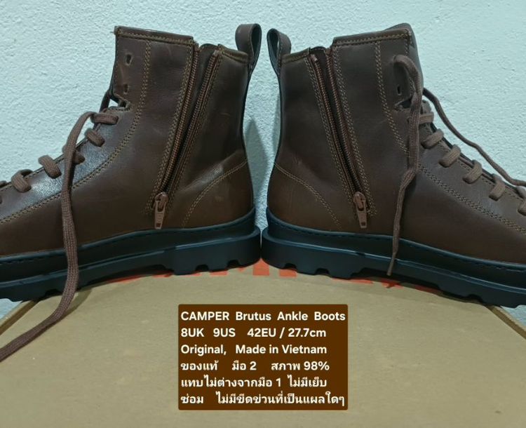 CAMPER Brutus Ankle Boots, Men's 8UK 42EU/27.7cm Original ของแท้ มือ 2 สภาพแทบไม่ต่างจากมือ 1, รองเท้า CAMPER หนังแท้ พื้นเต็ม สวยมาก รูปที่ 13