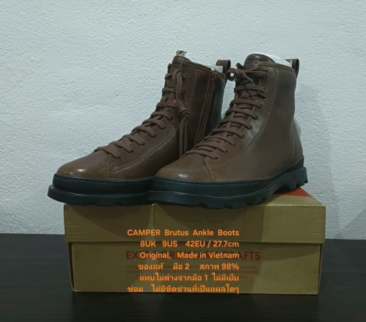 CAMPER Brutus Ankle Boots, Men's 8UK 42EU/27.7cm Original ของแท้ มือ 2 สภาพแทบไม่ต่างจากมือ 1, รองเท้า CAMPER หนังแท้ พื้นเต็ม สวยมาก รูปที่ 6