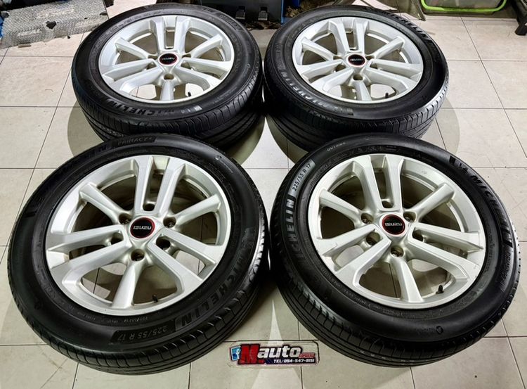 ล้อแม็กISUZU 17 พร้อมยางมิชลีน 225 55 17ดอกสวยงาม