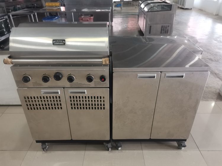 เตาสแตนเลสปิ้งย่างแก๊ส bbq พร้อมตู้ข้างสแตนเลส รูปที่ 2