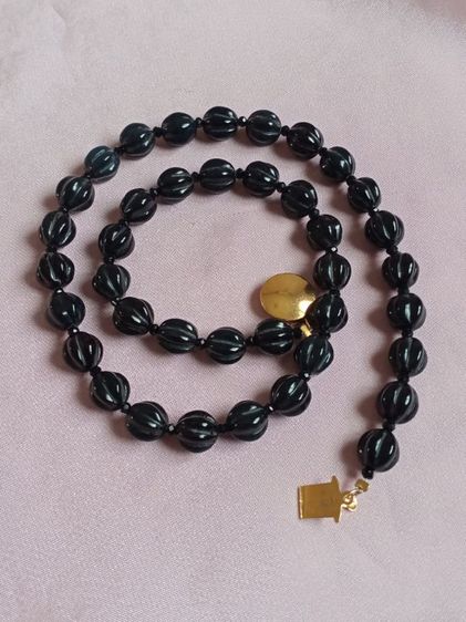 สร้อยคอและจี้ อัญมณี สร้อยคอ Black Aget คั่นนิลแท้ (ยาว 18นิ้ว)