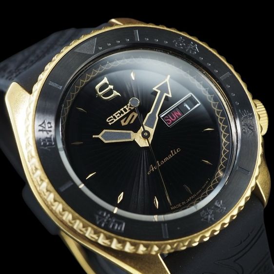 ดำ นาฬิกาข้อมือ Seiko 5 Sports x EVISEN SKATEBOARDS Limited Edition