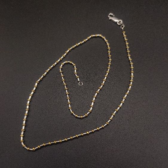 สร้อยคอและจี้ สร้อยคอทองคำ 18K 750 Italy สองสี ยาว 16นิ้ว หนัก 8.3กรัม