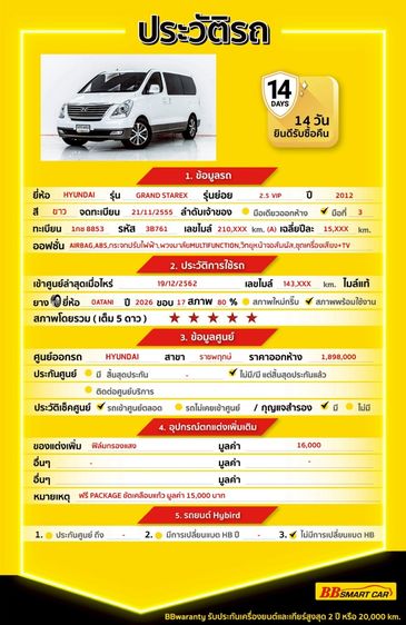 Hyundai Grand Starex 2012 2.5 VIP Utility-car ดีเซล ไม่ติดแก๊ส เกียร์อัตโนมัติ ขาว รูปที่ 2