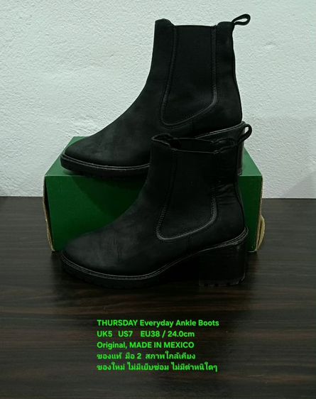 THURSDAY Everyday Ankle Boots for Women 5UK 7US 38EU/24.0cm Original MADE IN MEXICO ของแท้ มือ 2 สภาพใกล้เคียงของใหม่ หนังแท้ พื้นเต็มสวยมาก รูปที่ 15