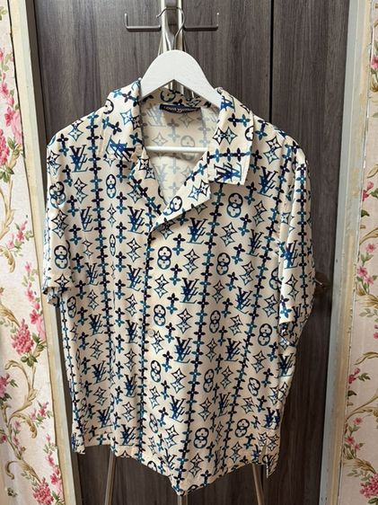 Shirt Louis Vuitton White Blue Logo