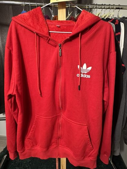 อื่นๆ เสื้อแจ็คเก็ต | เสื้อคลุม EU 42 แดง แขนยาว เสื้อฮู้ด Adidas