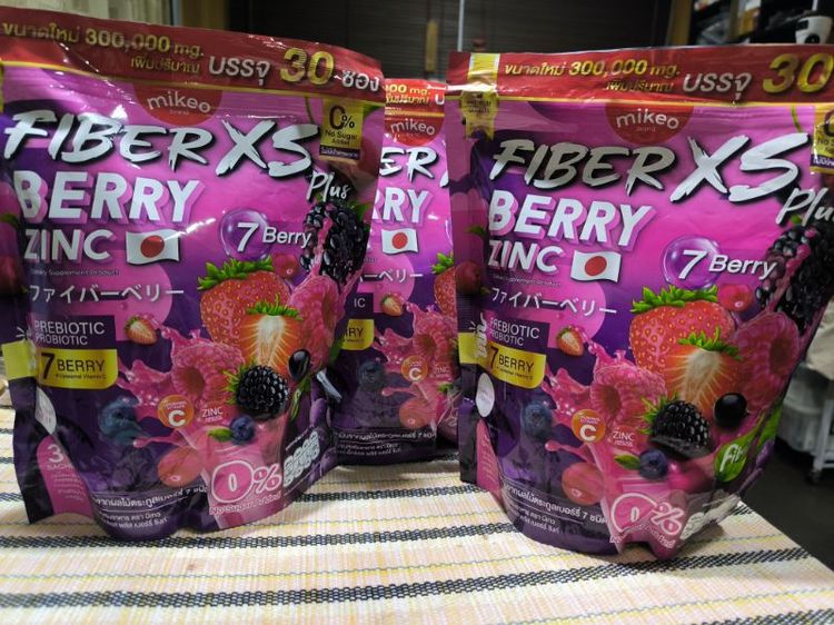 ผงชงดื่ม มิเกวไฟเบอร์เบอรี่ซิงค์ Mikeo Fiber Zinc 1 ห่อ 30 ซอง