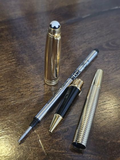 ปากกา MONT BLANC MEISTERTUCK GREMANY ด้ามสีทองลายสวย หัวเคมี รูปที่ 3