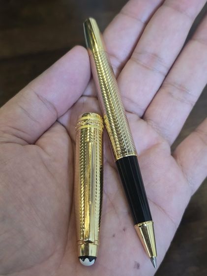 ปากกา MONT BLANC MEISTERTUCK GREMANY ด้ามสีทองลายสวย หัวเคมี รูปที่ 14