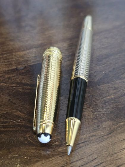 ปากกา MONT BLANC MEISTERTUCK GREMANY ด้ามสีทองลายสวย หัวเคมี รูปที่ 2