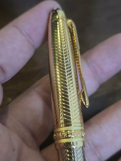 ปากกา MONT BLANC MEISTERTUCK GREMANY ด้ามสีทองลายสวย หัวเคมี รูปที่ 4