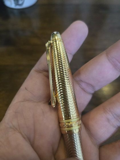ปากกา MONT BLANC MEISTERTUCK GREMANY ด้ามสีทองลายสวย หัวเคมี รูปที่ 9