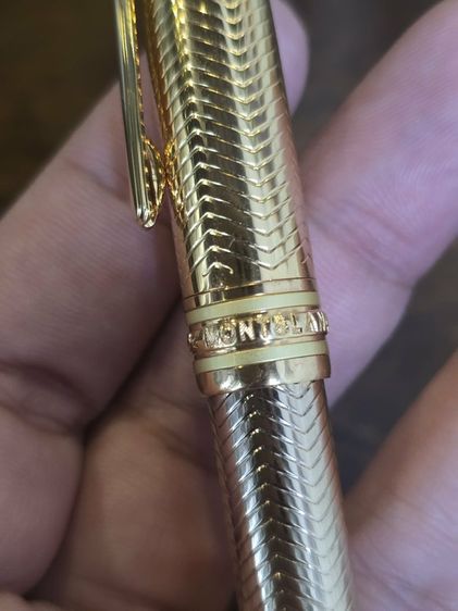 ปากกา MONT BLANC MEISTERTUCK GREMANY ด้ามสีทองลายสวย หัวเคมี รูปที่ 8