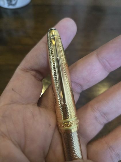 ปากกา MONT BLANC MEISTERTUCK GREMANY ด้ามสีทองลายสวย หัวเคมี รูปที่ 5