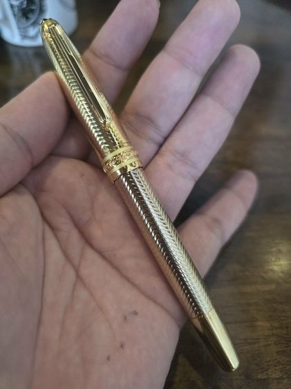 ปากกา MONT BLANC MEISTERTUCK GREMANY ด้ามสีทองลายสวย หัวเคมี
