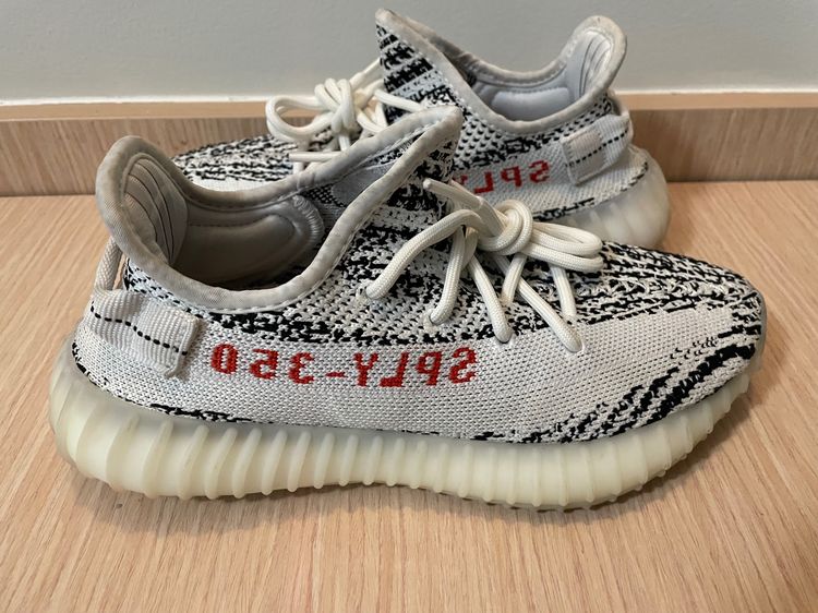 Used Authentic Adidas Yeezy Boost 350 V2 Zebra CP9654 Size US 5.5 รูปที่ 3