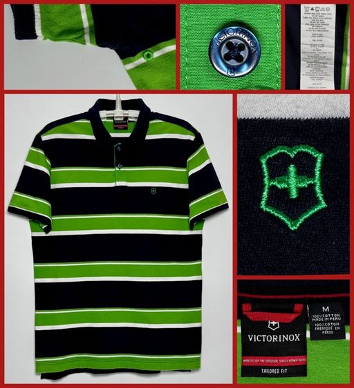 L เขียว แขนสั้น ⚠️รุ่นใหม่‼️เสื้อโปโล VICTORINOX ของแท้ แบรนด์เนมชั้นนำของ SWISS