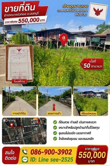ใช่ ขายที่ดินทำเลดี อำเภอบางบัวทอง จังหวัด