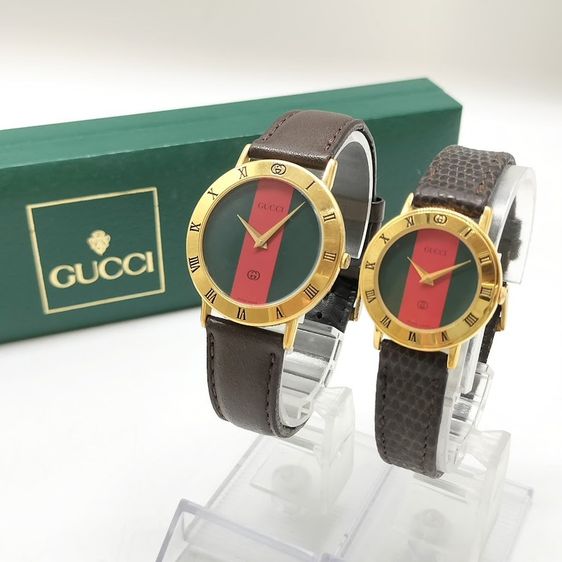 นาฬิกาข้อมือ GUCCI แพ็คคู่ 2 เรือน (Men & Women) รุ่นยอดฮิต 3000M & 3001L Sherry Line